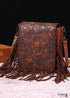 Boho Leather Carved Shoulder Bag